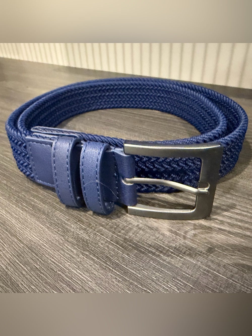 Men's Navy Blue Woven Belt